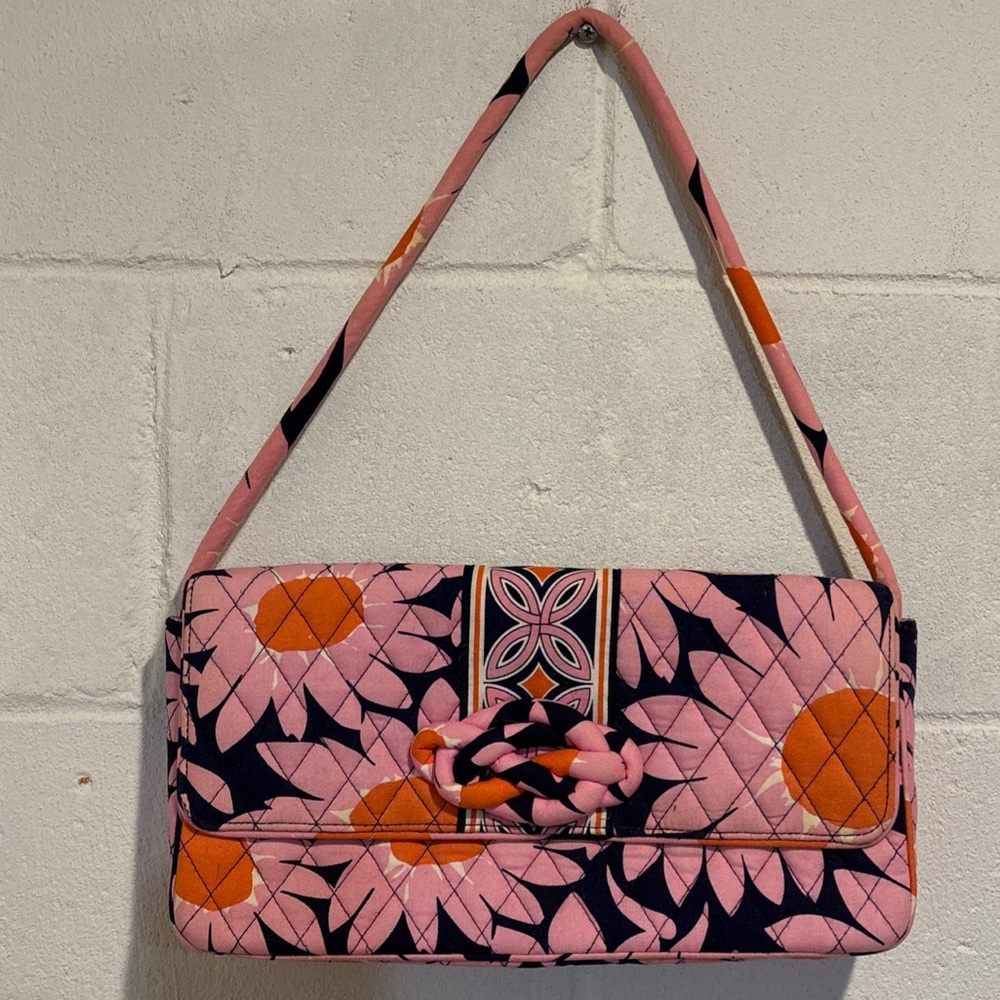Vera Bradley shoulder bag Loves Me Metropolitan quilted pink orange floral